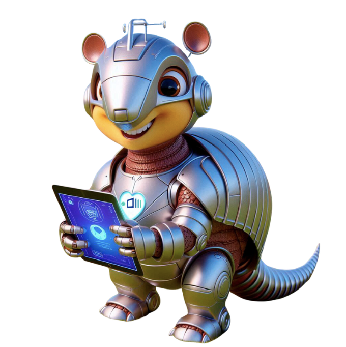 Mascota de MuniTech: quirquincho robot